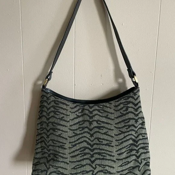 Bueno Women Shoulder Bag Green/Black Bag Hand Bag Fabric Bag - Picture 2 of 12